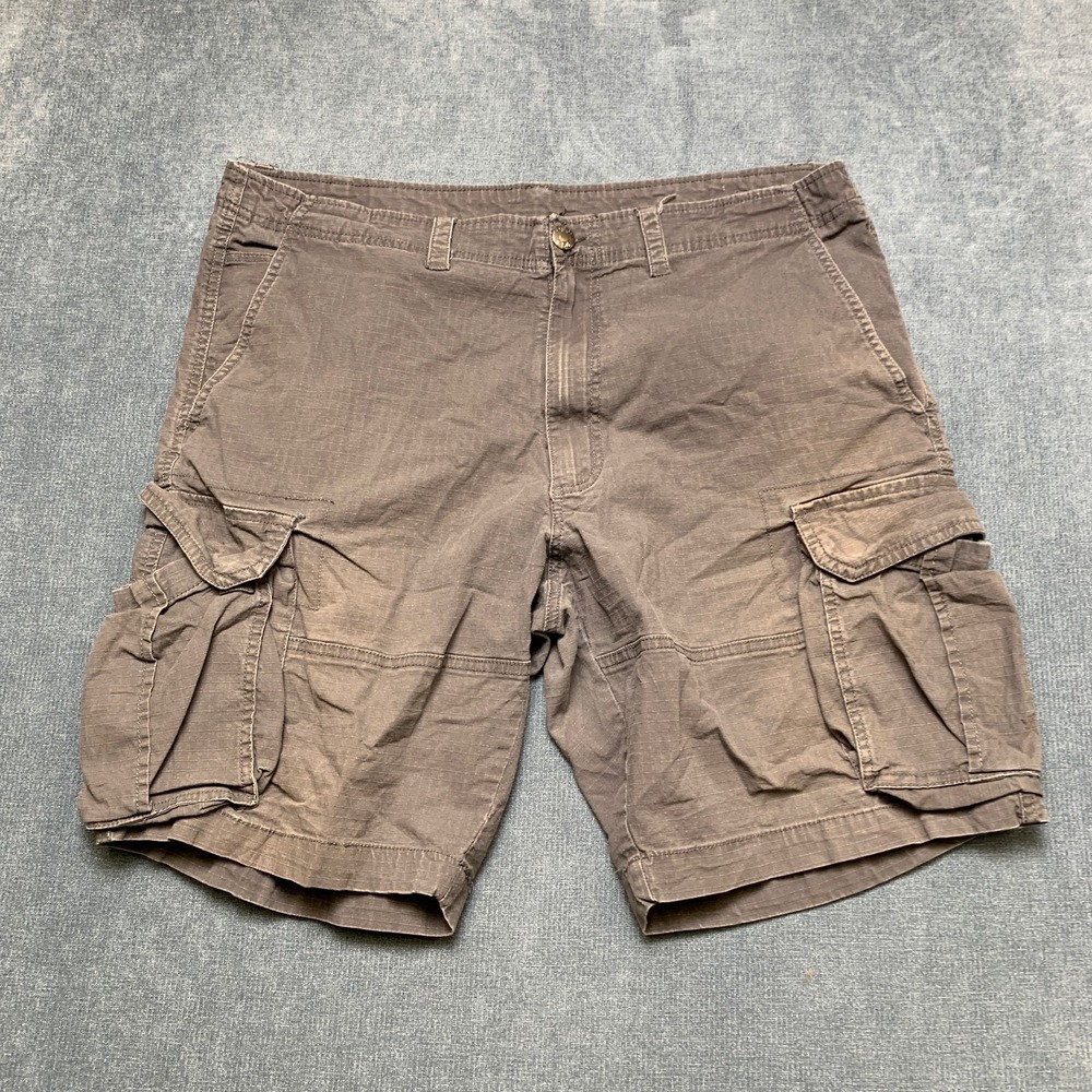 Champs Sports Gear Cargo Shorts Mens 40 Gray Hiking Outdoor Flat Front Zip Fly
